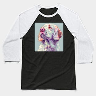 Clumber Spaniel in 80's Baseball T-Shirt